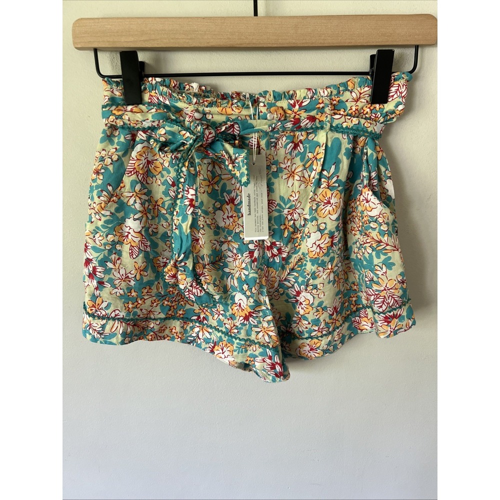 Poupette St. Barth Girls Floral Rachel Shorts Size 8 Green Sweet Bell NWT